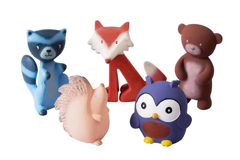 Lot de 5 Animaux de la Forêt – Hochet, Dentition & Bain