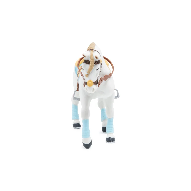 Figurine Cheval de la cavalière fashion bleue