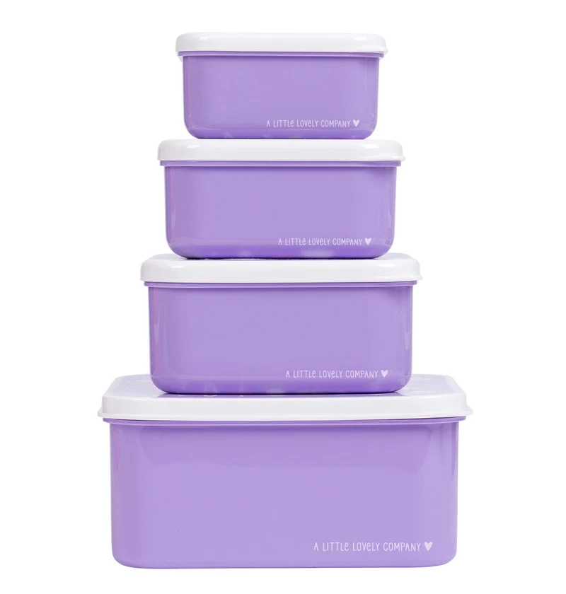 Lot de 4 boîtes repas et goûter - Unicorn Dreams