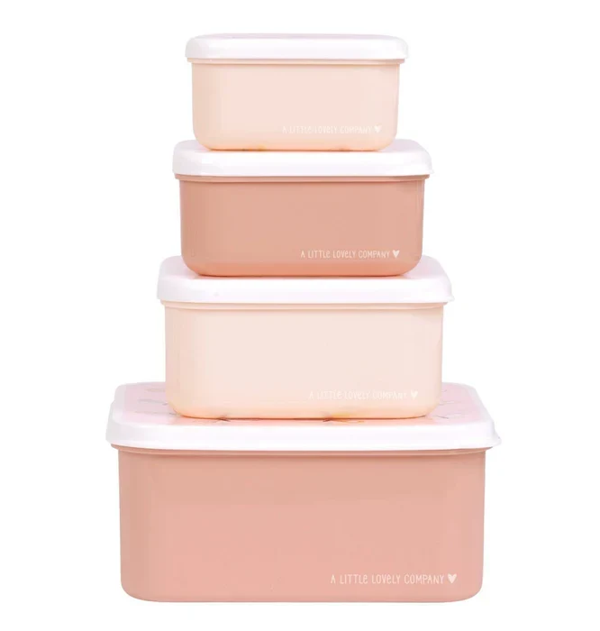 Lot de 4 boîtes repas et goûter - Papillons
