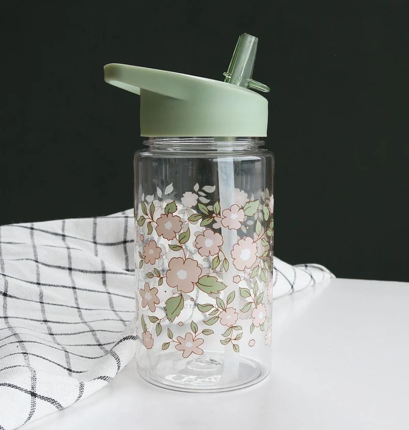 Gourde enfant - Fleurs - sauge