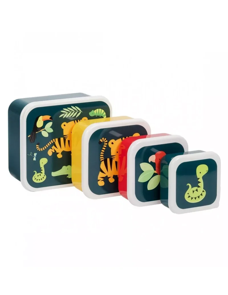 Lot de 4 Boîtes Repas et Goûter - Tigre