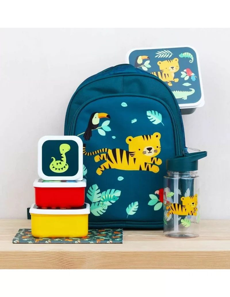 Lot de 4 Boîtes Repas et Goûter - Tigre