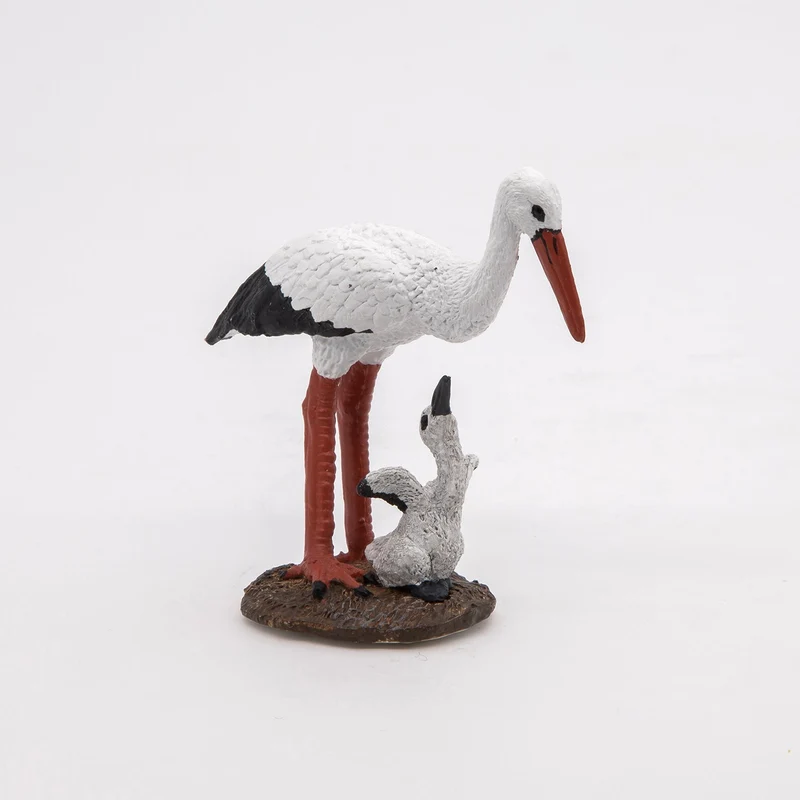 Figurine Cigogne et son bébé