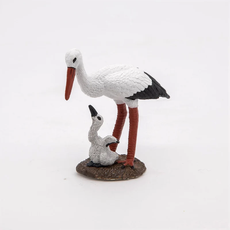 Figurine Cigogne et son bébé