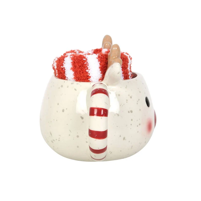 Ensemble tasse et chaussettes de Noël Rudolph Reindeer