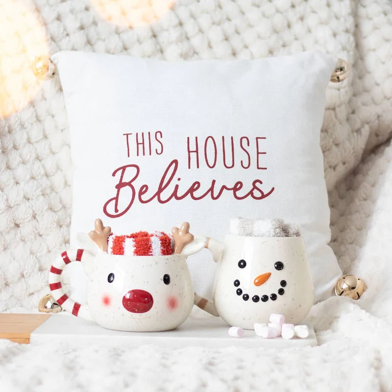 Ensemble tasse et chaussettes de Noël Rudolph Reindeer