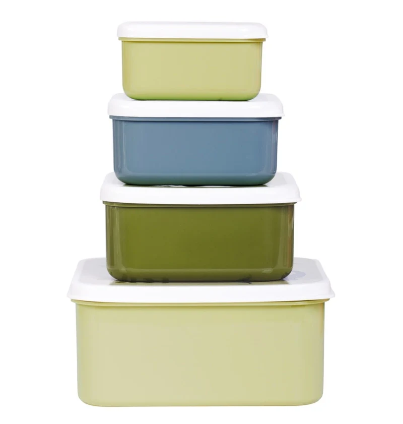 Lot de 4 boîtes repas et goûter - Dinosaures